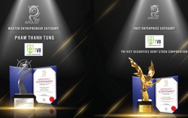 DOANH NHÂN PHẠM THANH TÙNG VÀ CHỨNG KHOÁN TRÍ VIỆT ĐƯỢC TÔN VINH TẠI APEA 2021